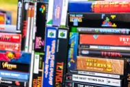 Tetris games closeup